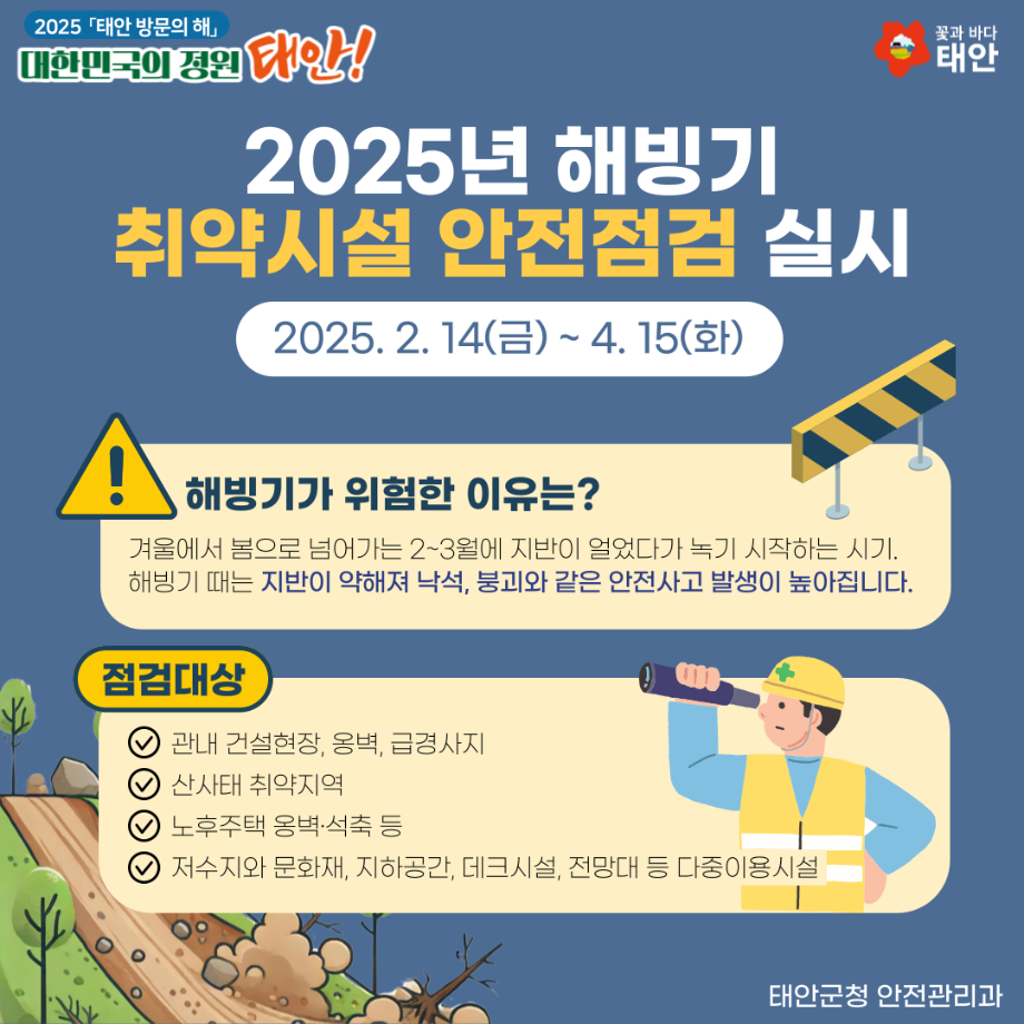 2025년 해빙기 취약시설 안전점검 실시